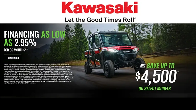 You are currently viewing Kawasaki – Financing As Low Aa 2.95% For 36 Months** And Save Up To $4,500* On Select Models