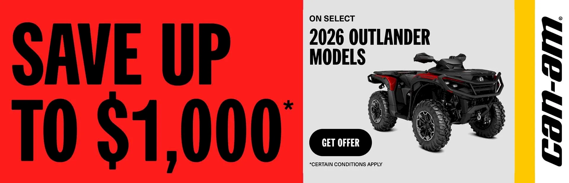 Read more about the article Save up to $1,000 on select 2026 Outlander models